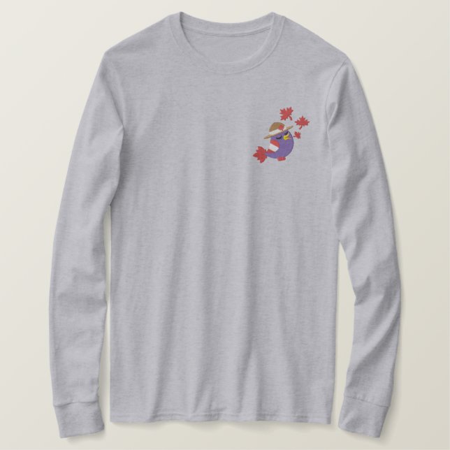 Canada Bird Mountie Besticktes Langarmshirt (Design vorne)