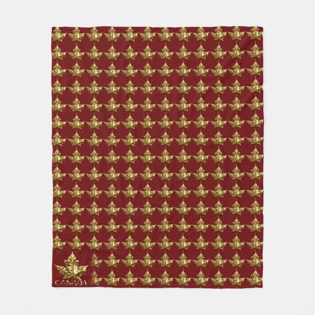 Canada Blanket Gold Canada Maple Leaf Blanket Fleecedecke (Vorderseite)