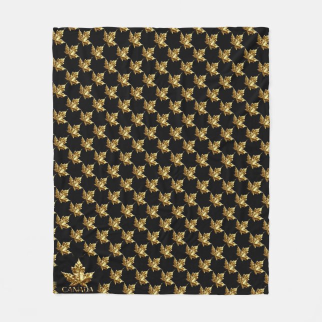 Canada Blanket Gold Canada Maple Leaf Blanket Fleecedecke (Vorderseite)