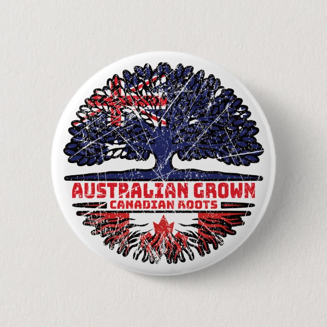 Canada Canadian Australia Australian Tree Roots Button (Vorderseite)