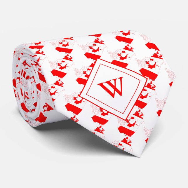 CANADA Christlich Scripting Monogram Krawatte (Gerollt)