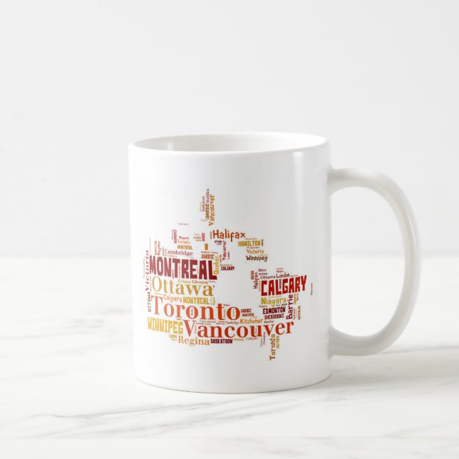 Canada Cities Word Art Kaffeetasse (Rechts)