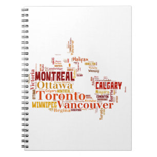 Canada Cities Word Art Notizblock
