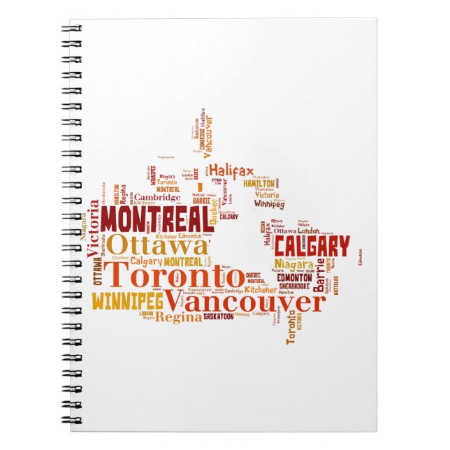 Canada Cities Word Art Notizblock (Vorderseite)