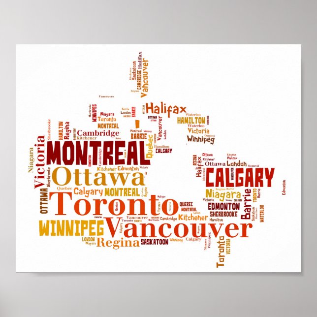 Canada Cities Word Art Poster (Vorne)
