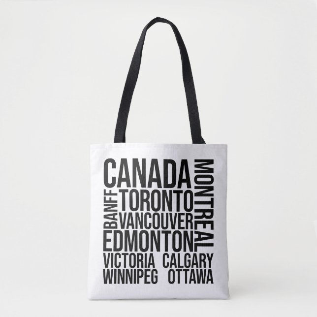 Canada Cities Word Art - Toronto Travel Tasche (Vorderseite)