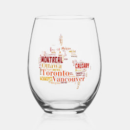 Canada Cities Word Art Weinglas Ohne Stiel