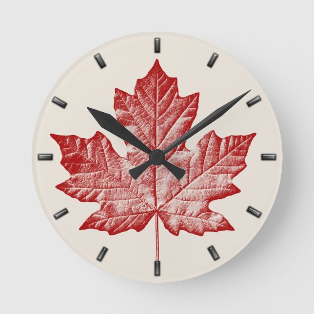 Canada Clock Cool Canada Souvenir Wall Clocks Gift Runde Wanduhr (Vorderseite)