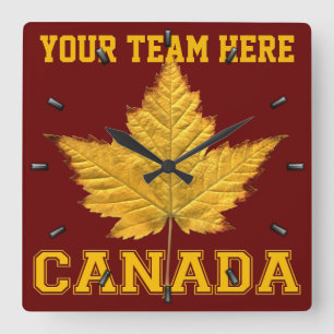 Canada Clock Sports Team Canada Souvenir Clock Quadratische Wanduhr