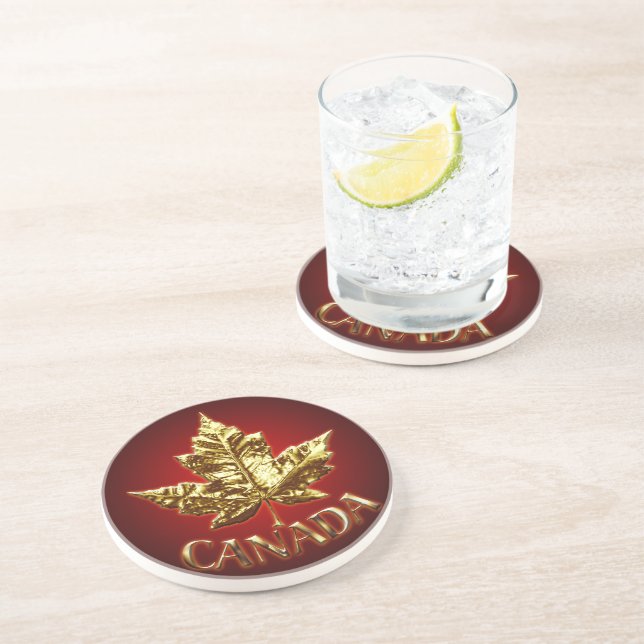 Canada Coaster Souvenir Coaster Gold Canada Gifts Untersetzer (Seite)