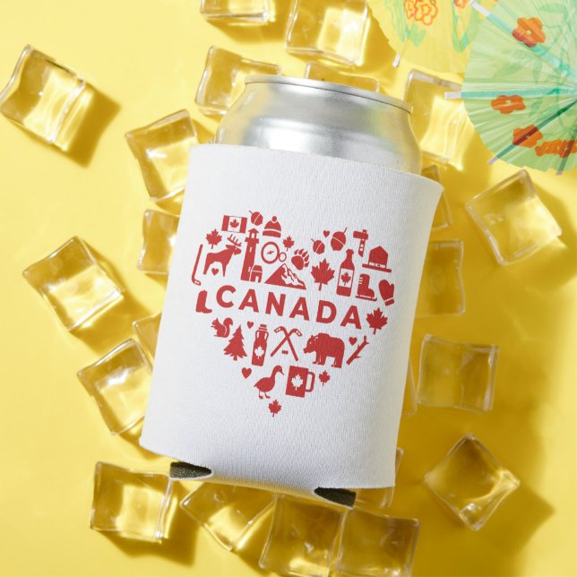 Canada Collage Heart Dosenkühler (In Situ Sommer)