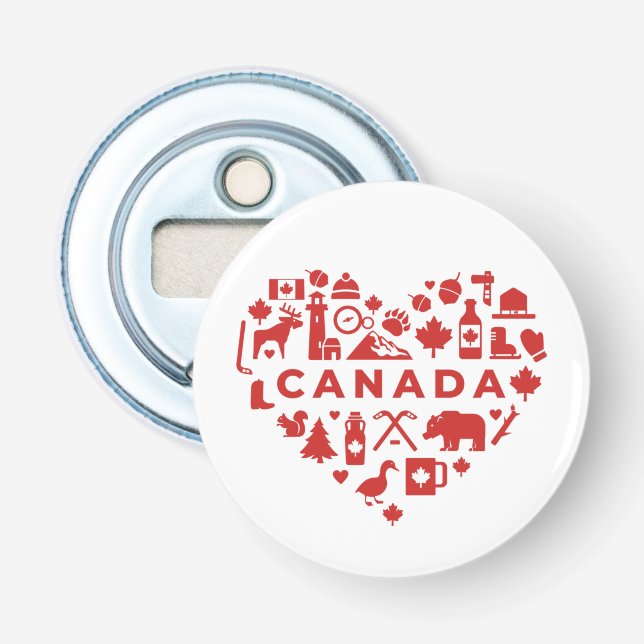 Canada Collage Heart Flaschenöffner (Vorderseite)