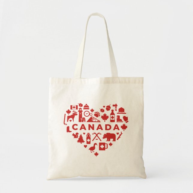 Canada Collage Heart Tote Bag Tragetasche (Vorne)