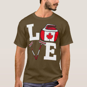 Canada Curling Broom Winter Eis Sports Canadian Fl T-Shirt