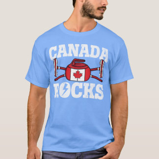 Canada Curling Broom Winter Ice Sports Canadian fa T-Shirt