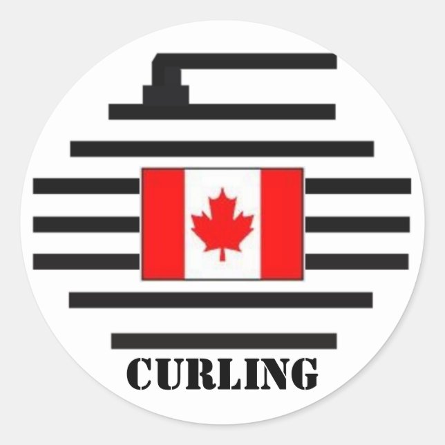 Canada Curling Runder Aufkleber (Vorderseite)