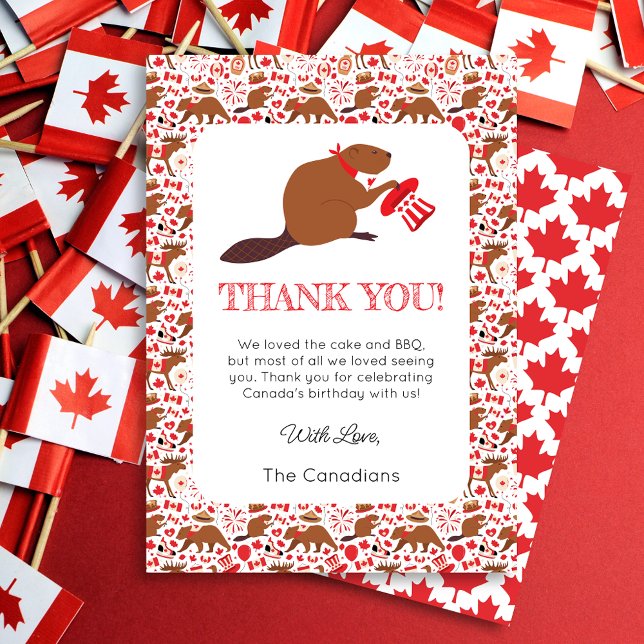 Canada Day Beaver Danke, Card Einladung (Von Creator hochgeladen)