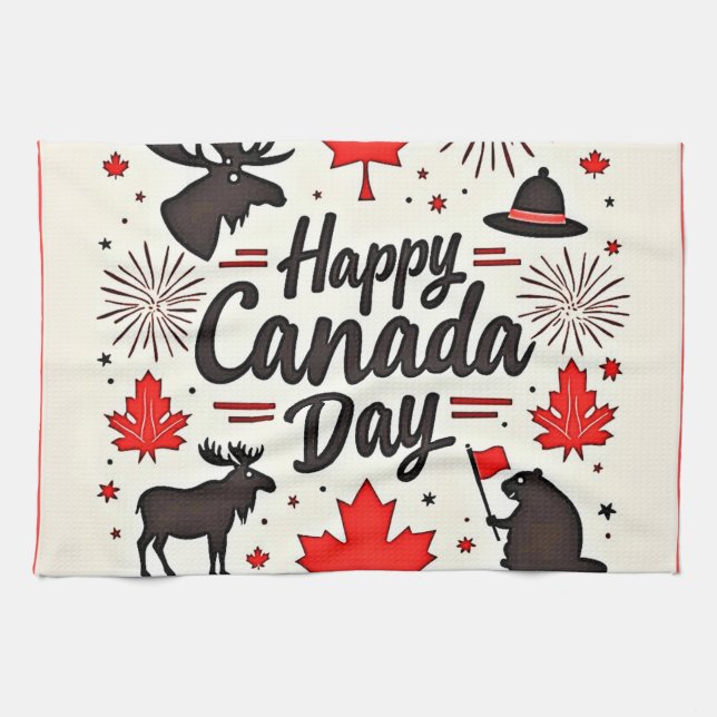 Canada Day Fun Vibes Geschirrtuch (Horizontal)