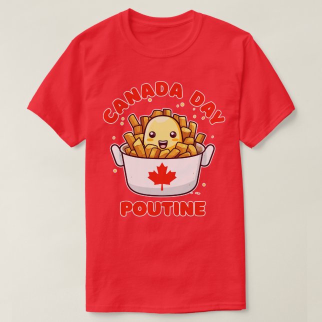Canada Day Funny Kawaii Poutine T-Shirt (Design vorne)