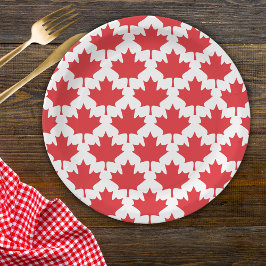 Canada Day Maple Leaf Pappteller