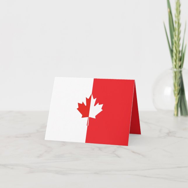 Canada Day Maple Leaf Red & White Dankeskarte (Vorderseite)