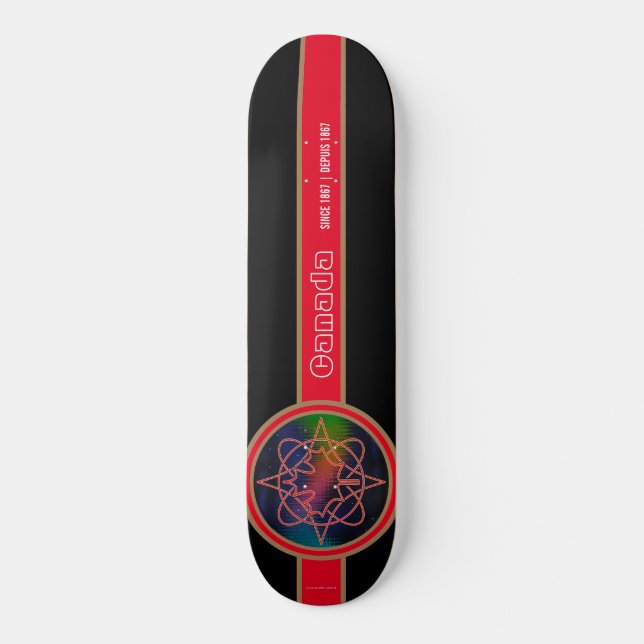Canada depuis 1867 Aurora - Skateboard noir (Recto)