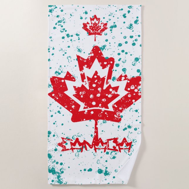 CANADA double RAIN EARTH MAPLE BY MASANSER PIXELAT Strandtuch (Vorderseite)