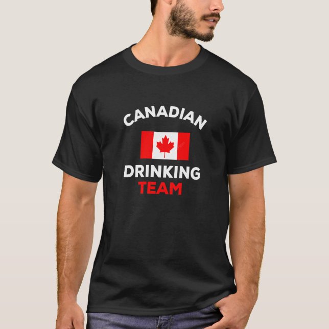 Canada Drinking Team Canadian Maple Flag Leaf T-Shirt (Vorderseite)