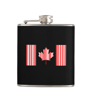 CANADA FLAG BAR CODE Kanadischer Strichcode Flachmann