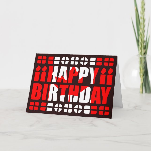 Canada Flag Birthday Card Karte (Vorderseite)