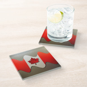 Canada Flag Chrome von Shirley Taylor Glasuntersetzer