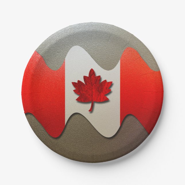 Canada Flag Chrome von Shirley Taylor Pappteller (Vorderseite)