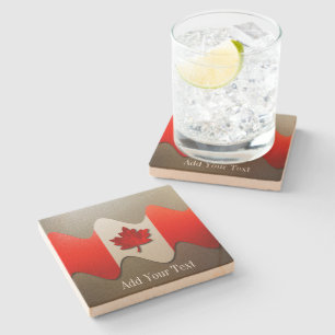 Canada Flag Chrome von Shirley Taylor Steinuntersetzer