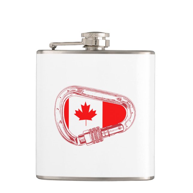 Canada Flag Climbing Carabiner Flask Flachmann (Vorderseite)