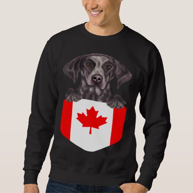 Canada Flag German Shorthaired Pointer Dog In Pock Sweatshirt (Vorderseite)