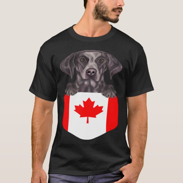 Canada Flag German Shorthaired Pointer Dog In Pock T-Shirt (Vorderseite)