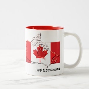 CANADA FLAG MAP Scripture Customized Patriotic Zweifarbige Tasse