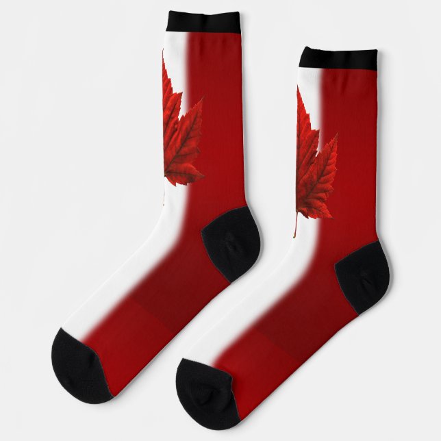Canada Flag Socks Canada Souvenir Socks Customize Socken (Linkes Detail)