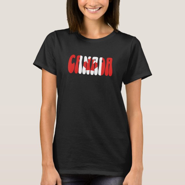 Canada Flag Vacation Souvenir Canadian North Ameri T-Shirt (Vorderseite)