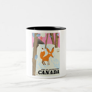 Canada Fox Vintage Reiseplakat Zweifarbige Tasse