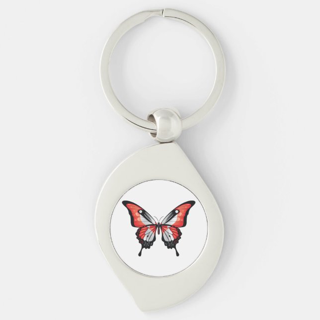 Canada Frack Butterfly Flag Sticker Schlüsselanhänger (Vorderseite)