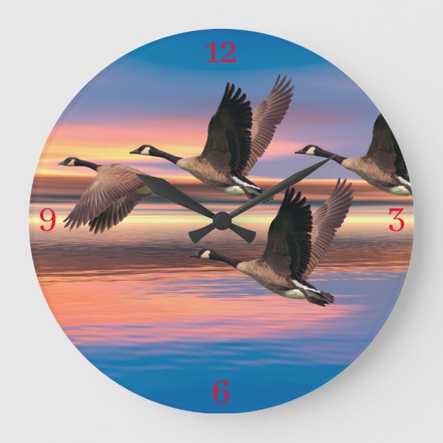 Canada Geese image for Acrylic Wall Clock Große Wanduhr (Vorderseite)