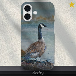 Canada Goose Bird Painting Individuelle Name iPhone 16 Hülle
