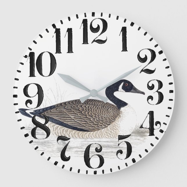 Canada Goose Bird Wildlife Big Number Wall Clock Große Wanduhr (Vorderseite)
