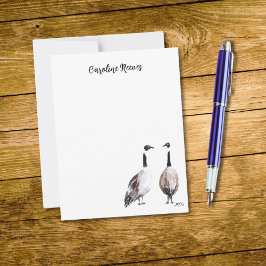 Canada Goose Couple Niedlich Watercolor Art Mitteilungskarte