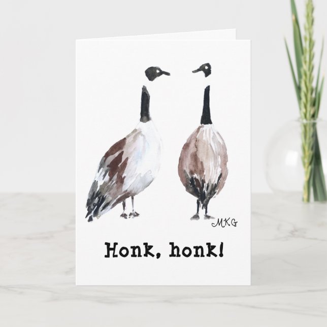Canada Goose Hand Gezeichnet Niedlich Honking Cana Karte (Vorderseite)