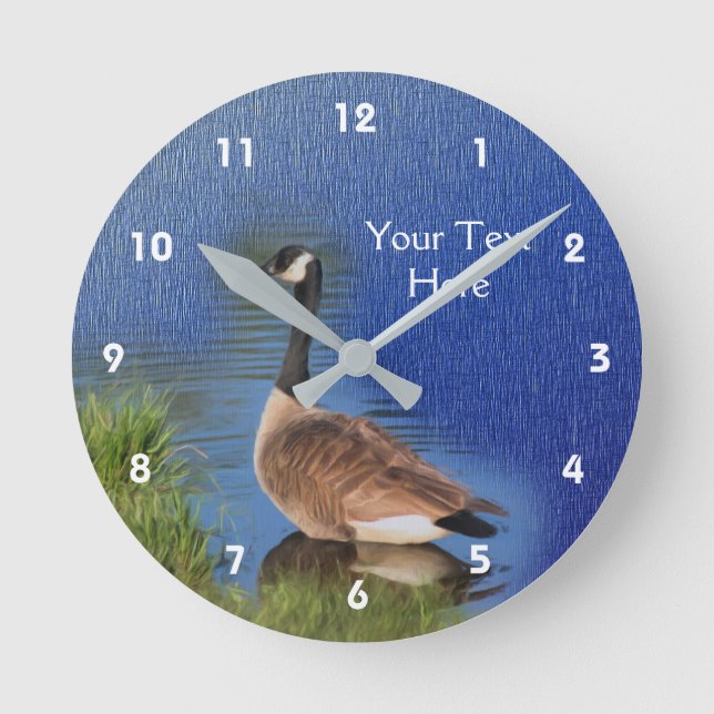Canada Goose Nature Art Personalisiert Runde Wanduhr (Vorderseite)
