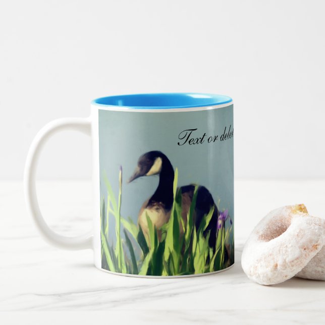 Canada Goose Nature Art Personalisiert Zweifarbige Tasse (Mit Donut)