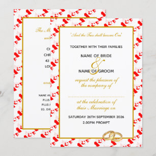 CANADA Imitate Gold Trim Personalisierte Hochzeit Einladung