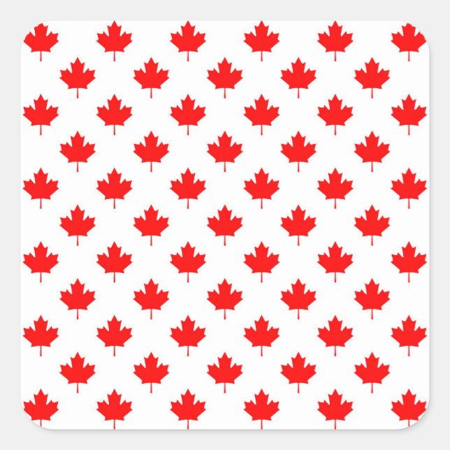 Canada-Ländersymbol-Mappenblattmuster Quadratischer Aufkleber (Vorderseite)